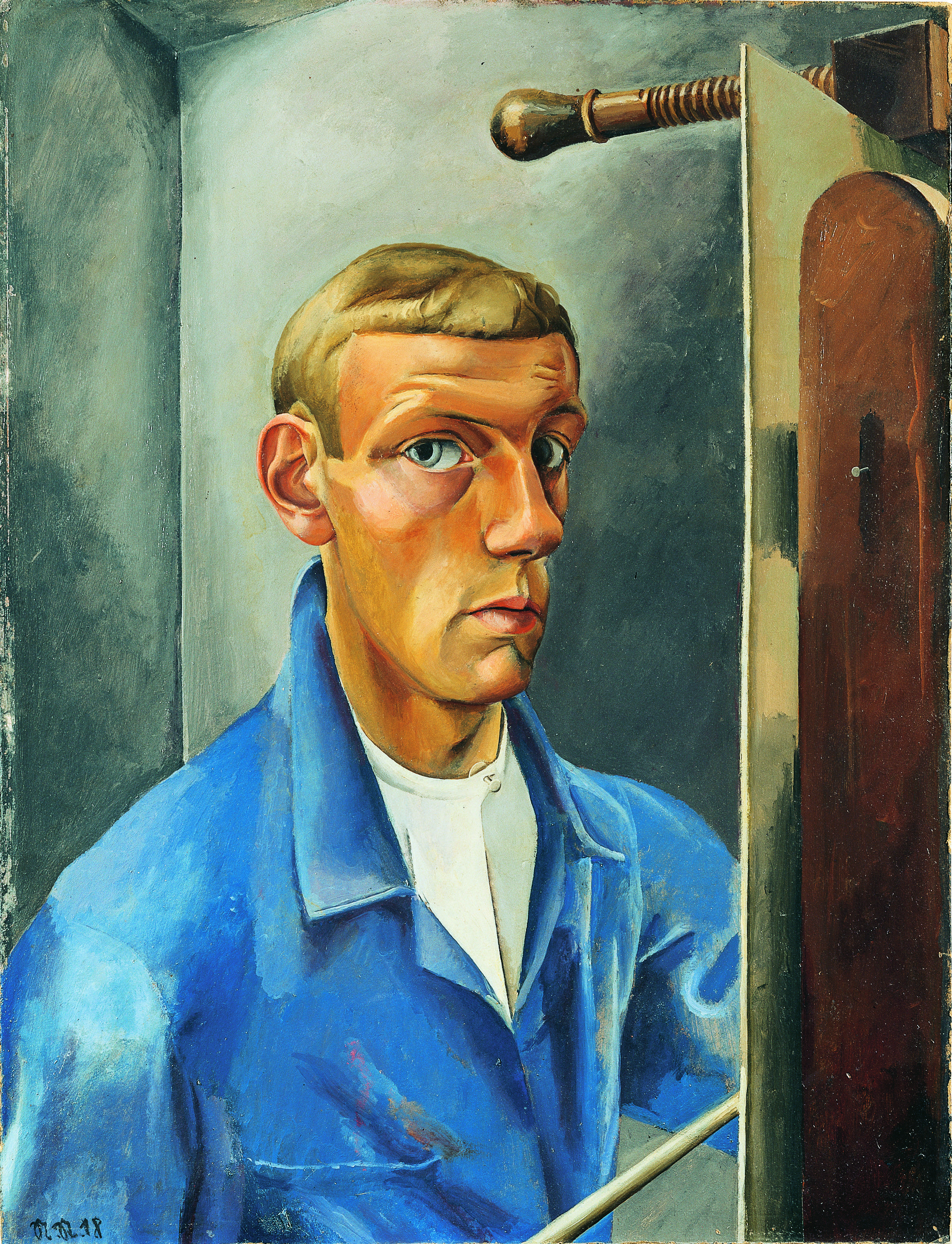 Niklaus Stoecklin (1896–1982): Selbstbildnis, 1918, Öl auf Karton und Holz, 71x54 cm, Kunstmuseum Winterthur, © 2017 Pro Litteris, Zürich, Foto: SIK-ISEA, Zürich