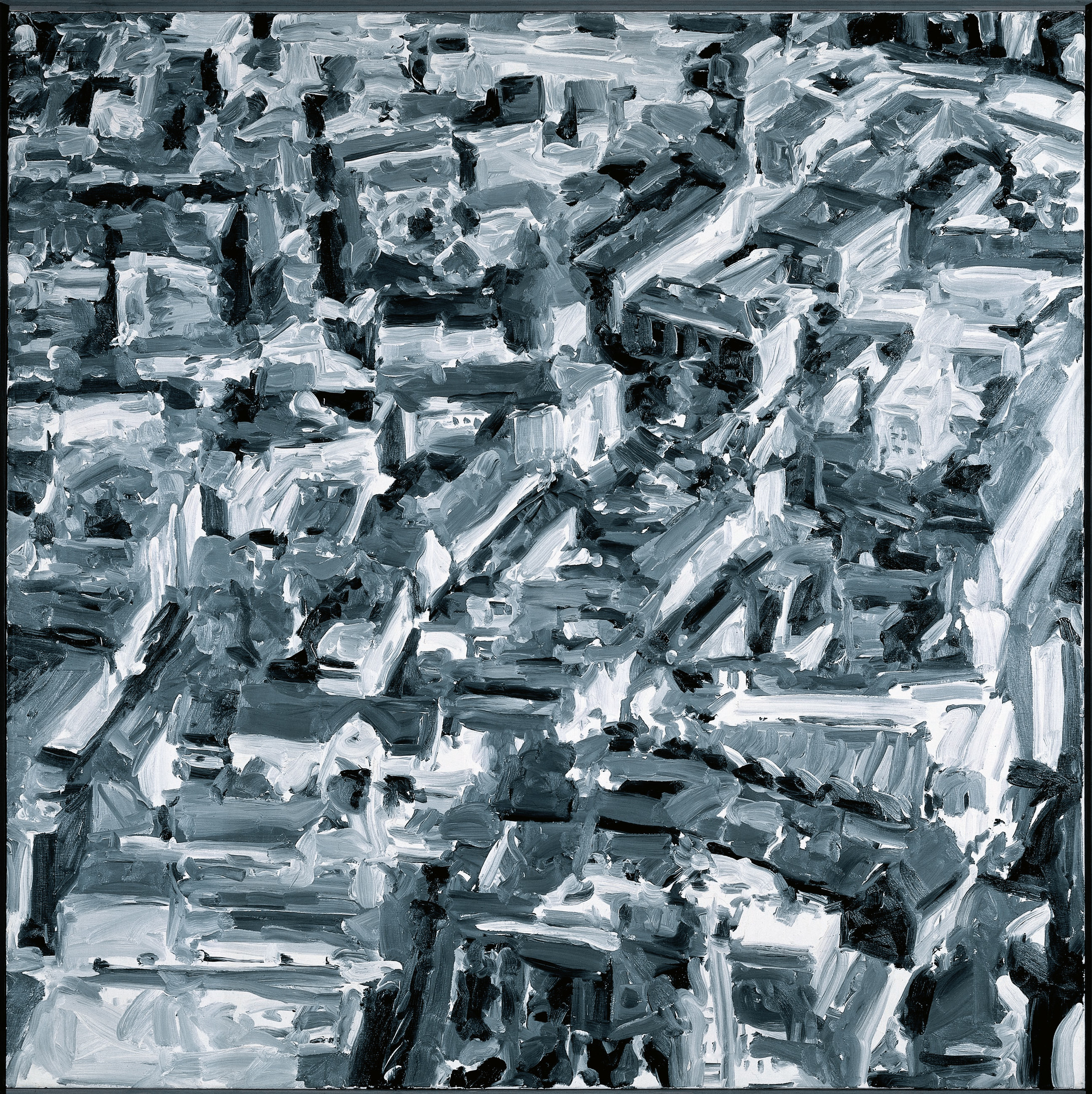 Gerhard Richter: Stadtbild F, 1968, Öl auf Leinwand, 200 × 200 cm; Städel Museum, Frankfurt am Main, Dauerleihgabe der Deutschen Bundesbank; Foto: Wolfganz Günzel