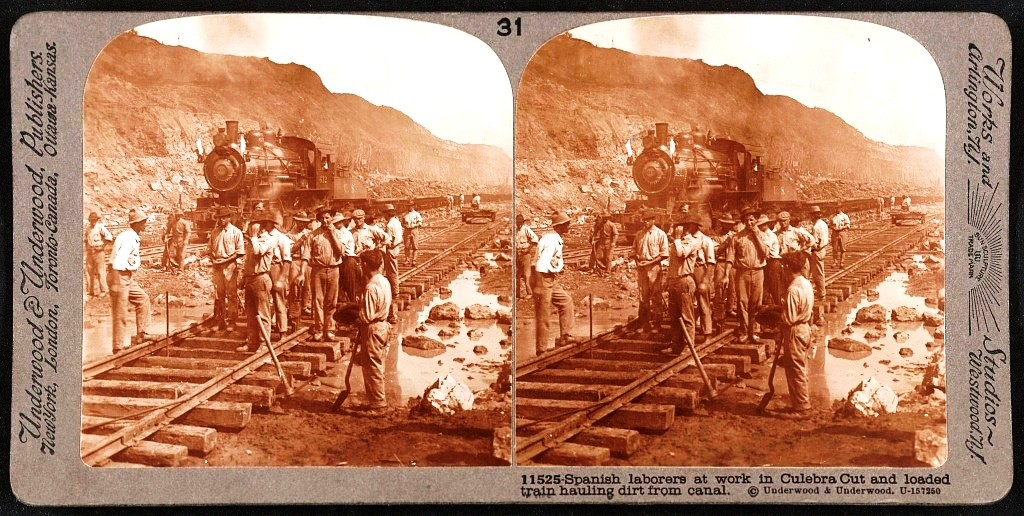 Spanische Arbeiter im Culebra Cut.