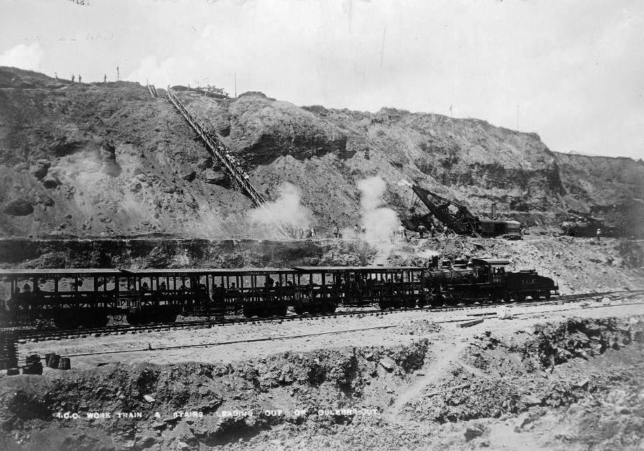 Bauarbeiten in der Culebra-Enge, ein Bild aus dem Jahr 1910.