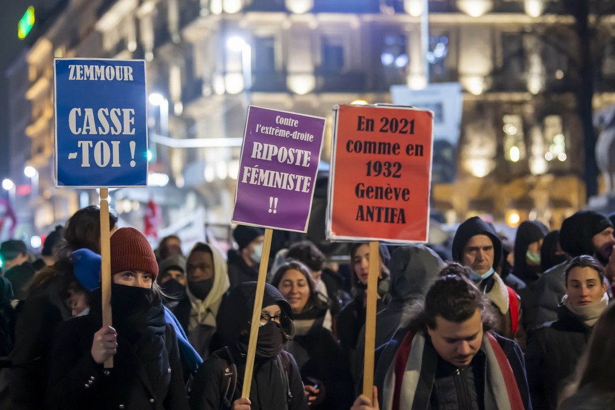 Protest gegen Zemmour in Genf