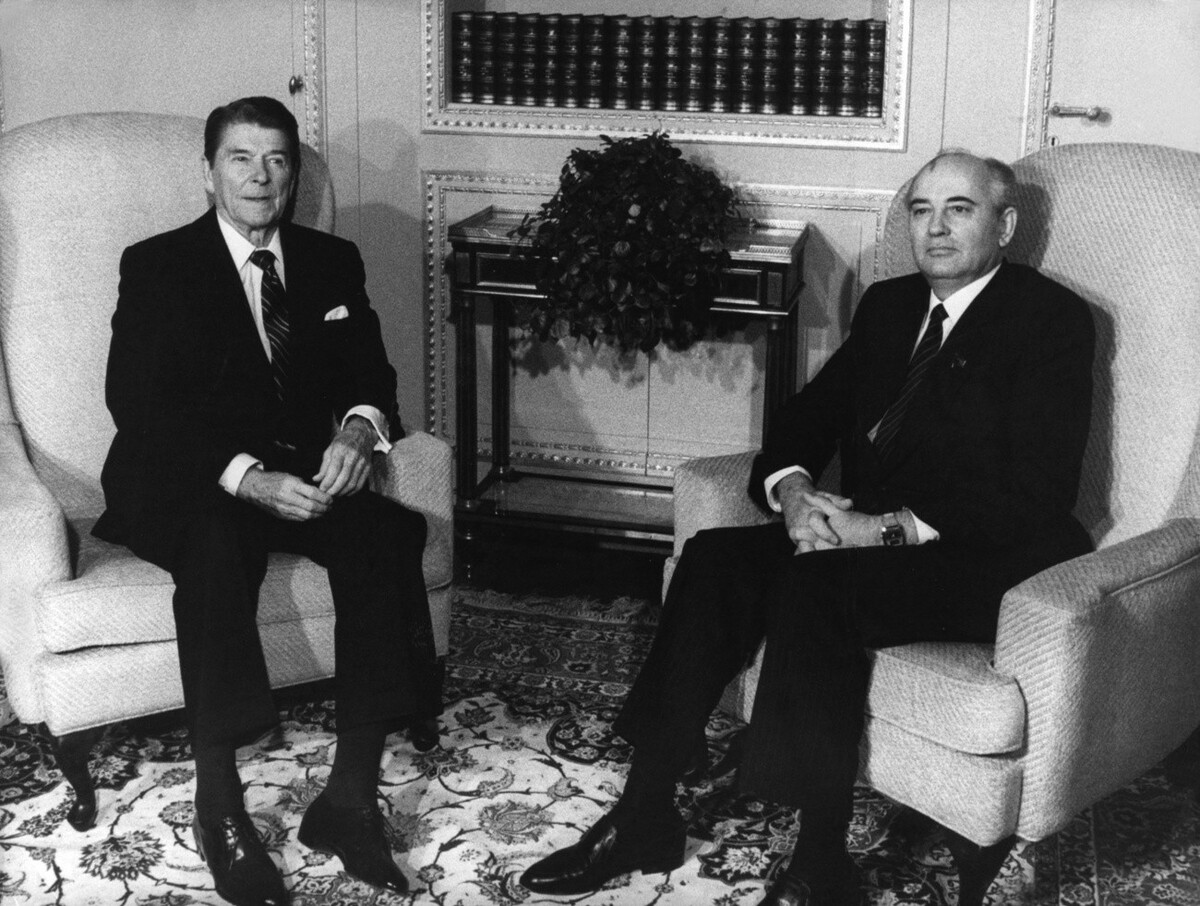 Reagan, Gorbatschow in Genf