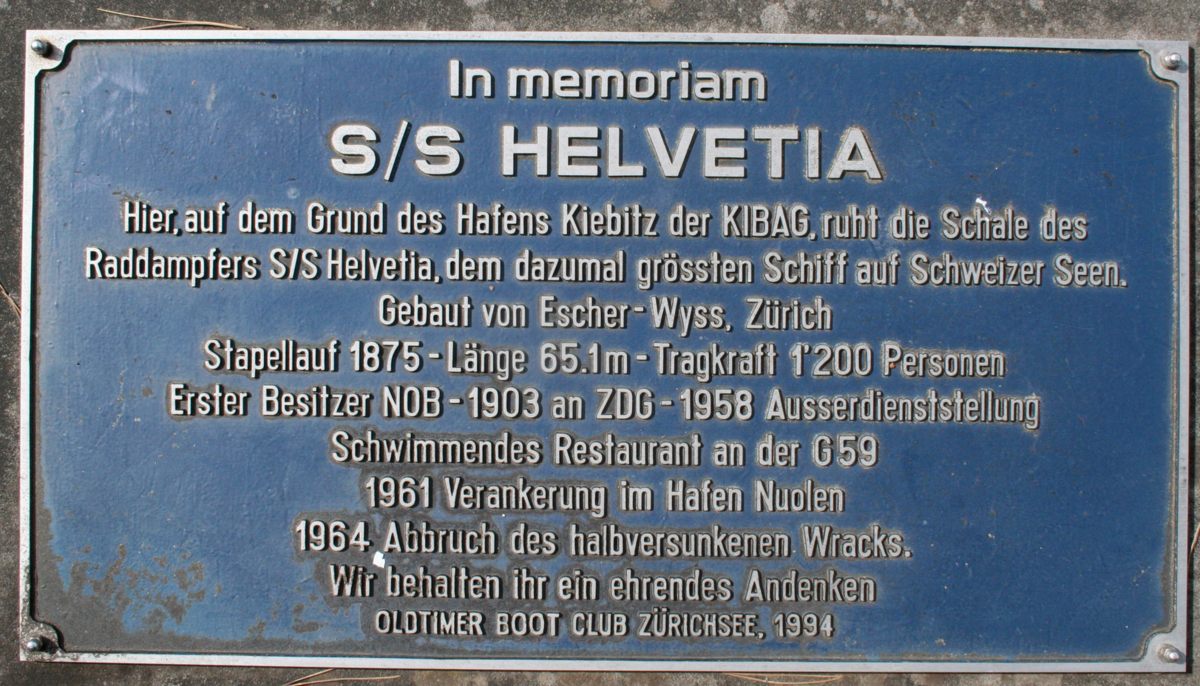 In memoriam Salondampfer «Helvetia»