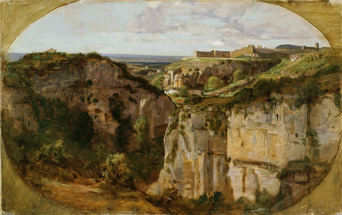 Barthélemy Menn: Blick auf Volterra, 1838, Öl auf Leinwand, doubliert, Musées d’art et d’histoire, Genf; Foto: Bettina Jacot-Descombes