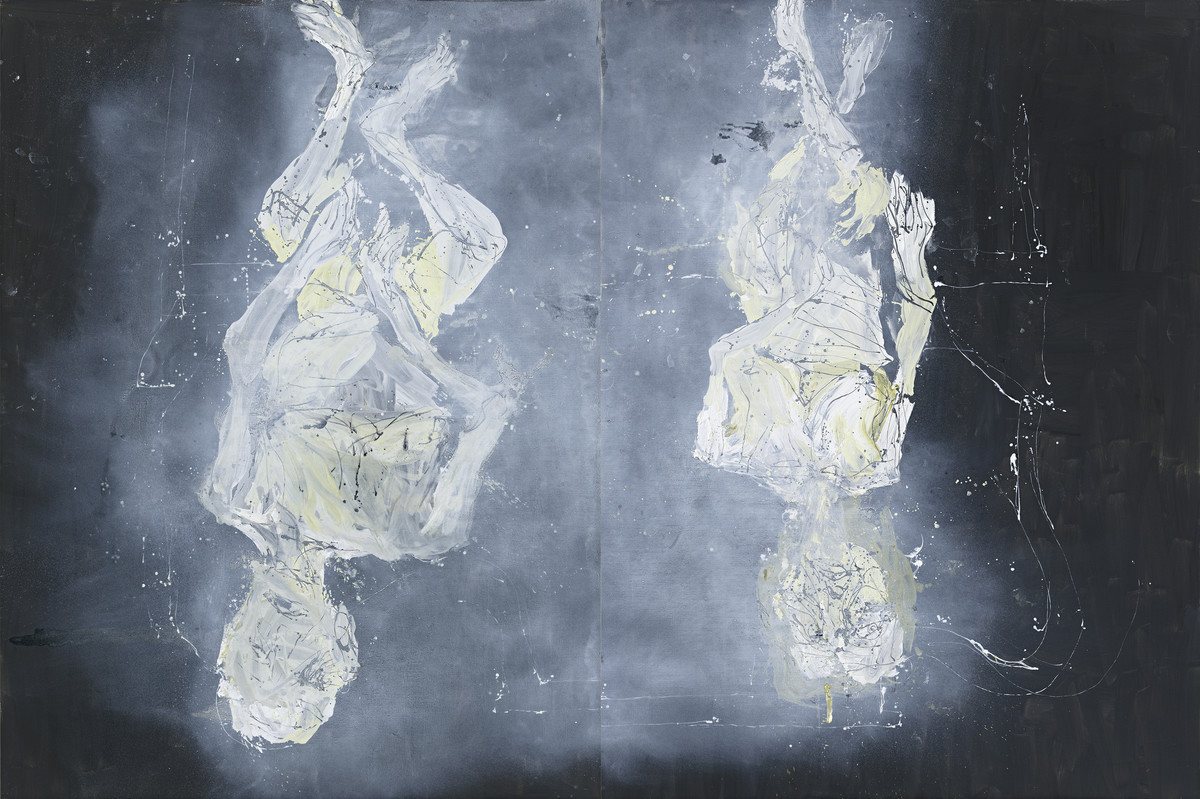 Georg Baselitz: Dystopisches Paar, 2015, Öl auf Leinwand, 400 x 600 cm, Courtesy des Künstlers und White Cube, © Georg Baselitz, 2018, Foto: Jochen Littkemann, Berlin