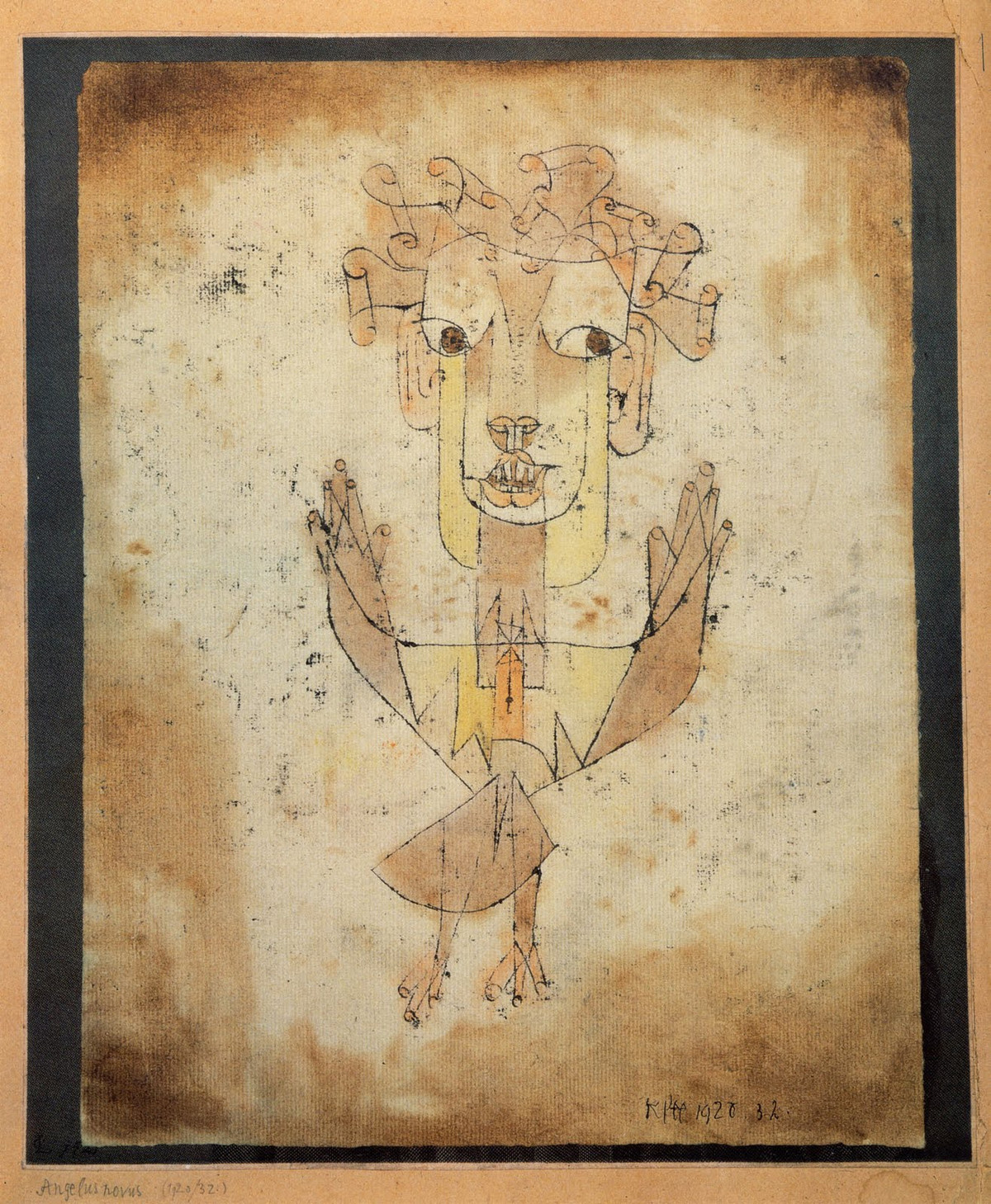 Paul Klee: Angelus Novus, 1920, aquarellierte Zeichnung, 31,8 x 24,2 cm, Israel-Museum, Jerusalem