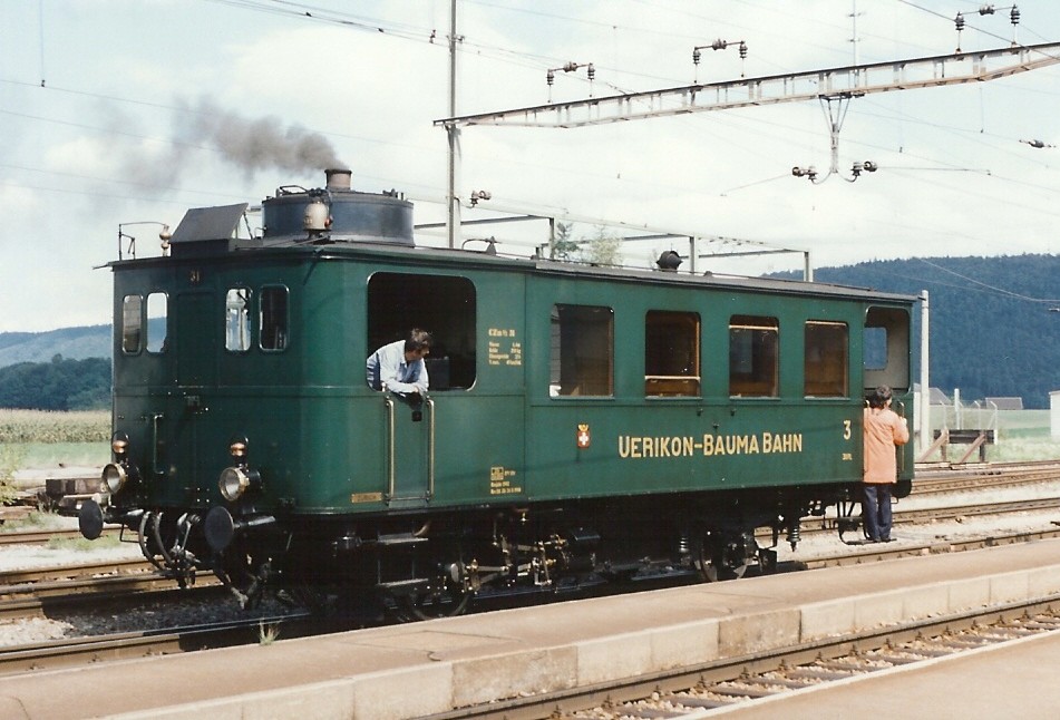 Dampftriebwagen der ehemaligen Uerikon-Bauma Bahn (Foto St. Hinni)