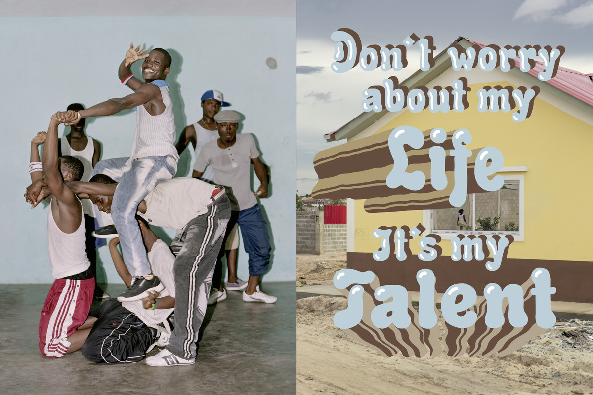 Togo: Breakdancers und Hiphoppers in Lomé. Die Figur heisst „La bicyclette“.