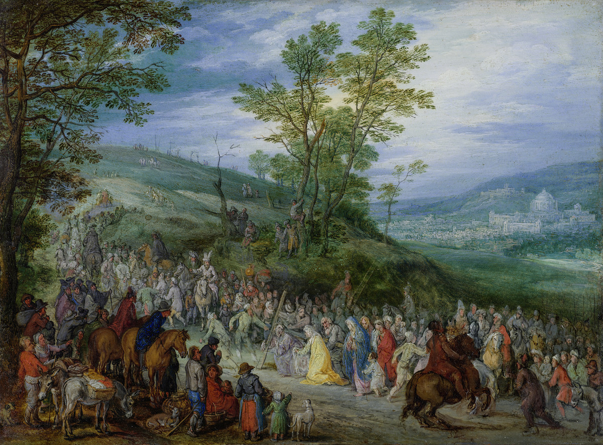 Jan Brueghel der Ältere (1568–1625): Der Weg zum Kalvarienberg, um 1605/1610, Öl auf Kupfer, 13,2 x 18 cm, Kunsthaus Zürich, Stiftung Betty und David Koetser, 1986