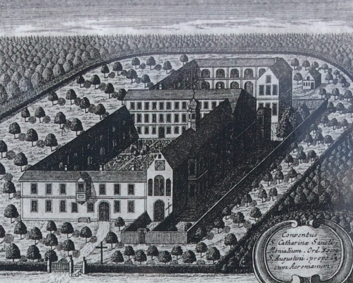Konvent der Hl. Katharina. Kupferstich um 1740 von Johann Matthias Steidlin, Augsburg