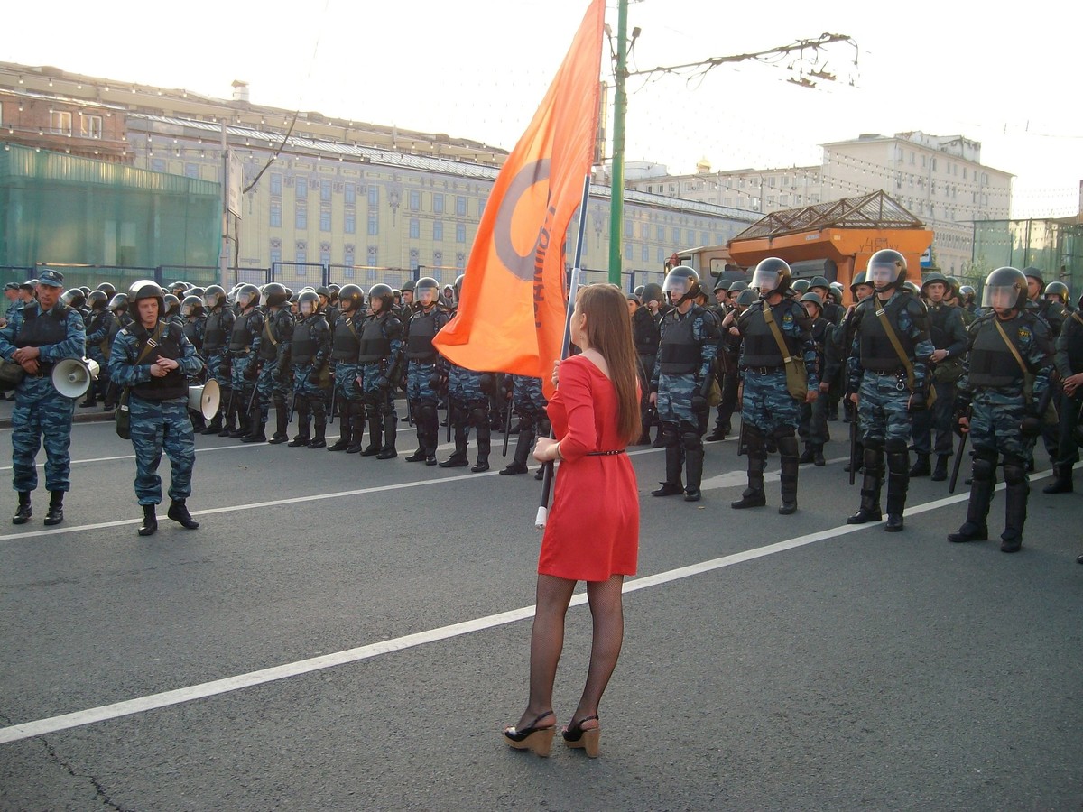 Kräftemessen - Demonstration gegen die neue Amtseinsetzung Putins zum Präsidenten, Moskau 6.5.2012