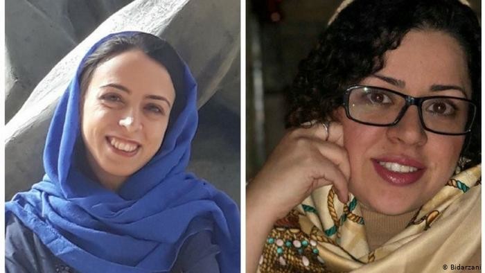 Neueste Urteile der iranischen Justiz gegen Frauenaktivistinnen: Hoda Amid (rechts) zu acht Jahren und Najmen Vahedi zu sieben Jahren Haft verurteilt!