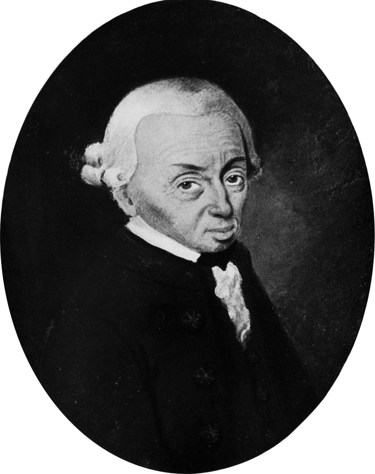 Immanuel Kant, Schwarzweissabbildung eines Porträts von Antoine Charles Horace Vernet (um 1800) © Wikimedia