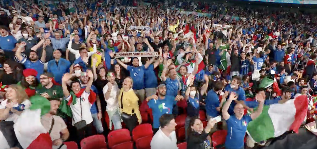 Italiener im Wembley-Stadion (Screenshot, Live-Übertragung)