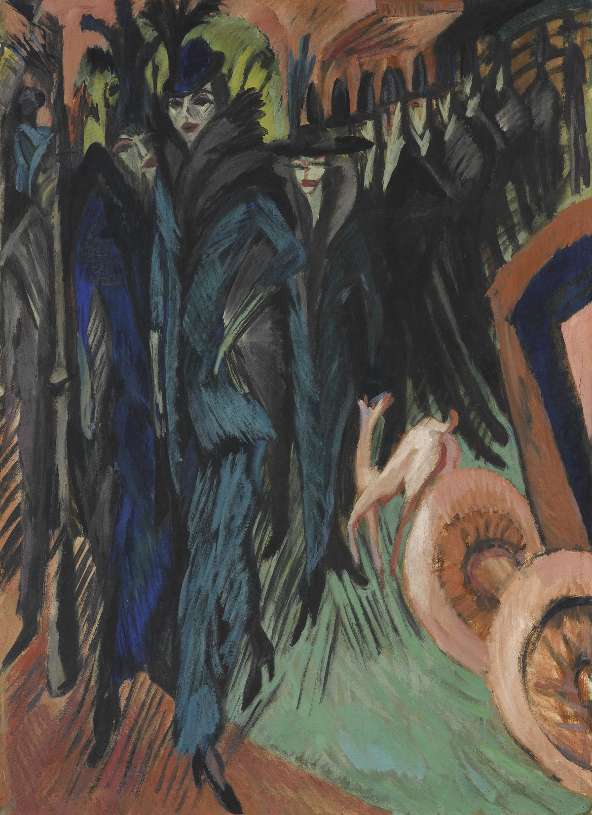 Ernst Ludwig Kirchner: Friedrichstrasse, Berlin, 1914, Öl auf Leinwand, 125 × 91 cm, Staatsgalerie Stuttgart, Foto: bpk/Staatsgalerie Stuttgart