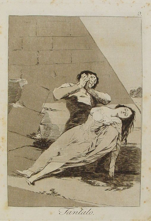 Francisco de Goya: Tántalo, Capricho 9, Radierung mit Aquatinta (Wikimedia)