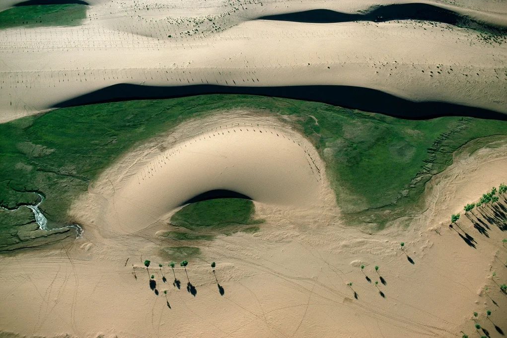 Widerstand: Ein Grüngürtel gegen das Vordringen der Wüste Gobi in der Inneren Mongolei, China, 1987