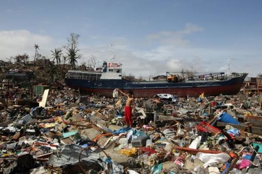 9. November 2013: Der Taifun Haiyan fegt mit bis zum 350 Kilometern pro Stunde über die Philippinen und fordert 10'000 Tote. Es ist einer der verheerendsten Tropenstürme aller Zeiten. (Foto: Keystone)