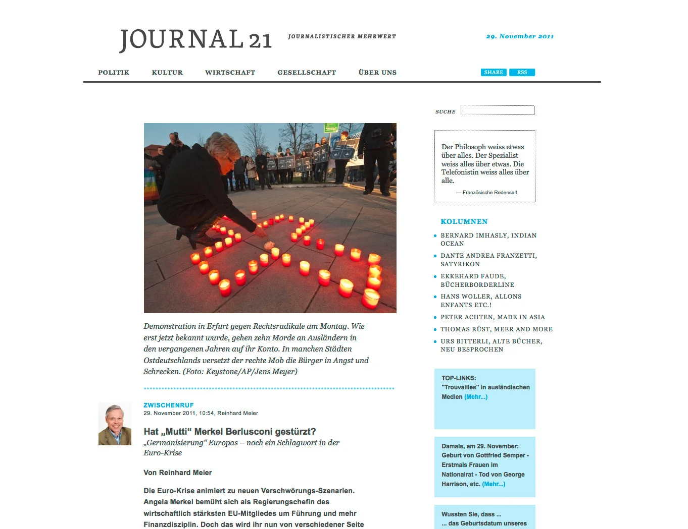 Journal21 vor elf Jahren