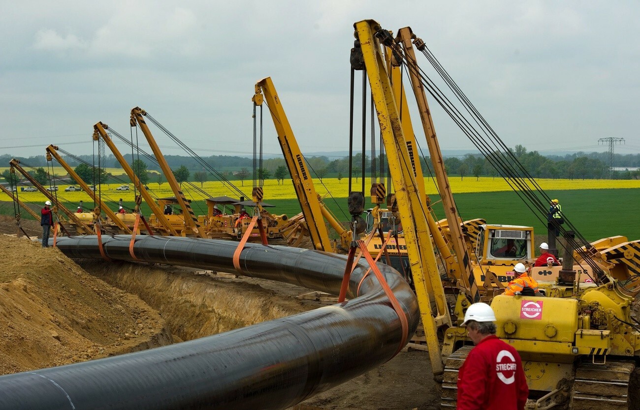 Bau einer Gasröhren-Leitung zum Anschluss an die Nordstream-1-Pipeline