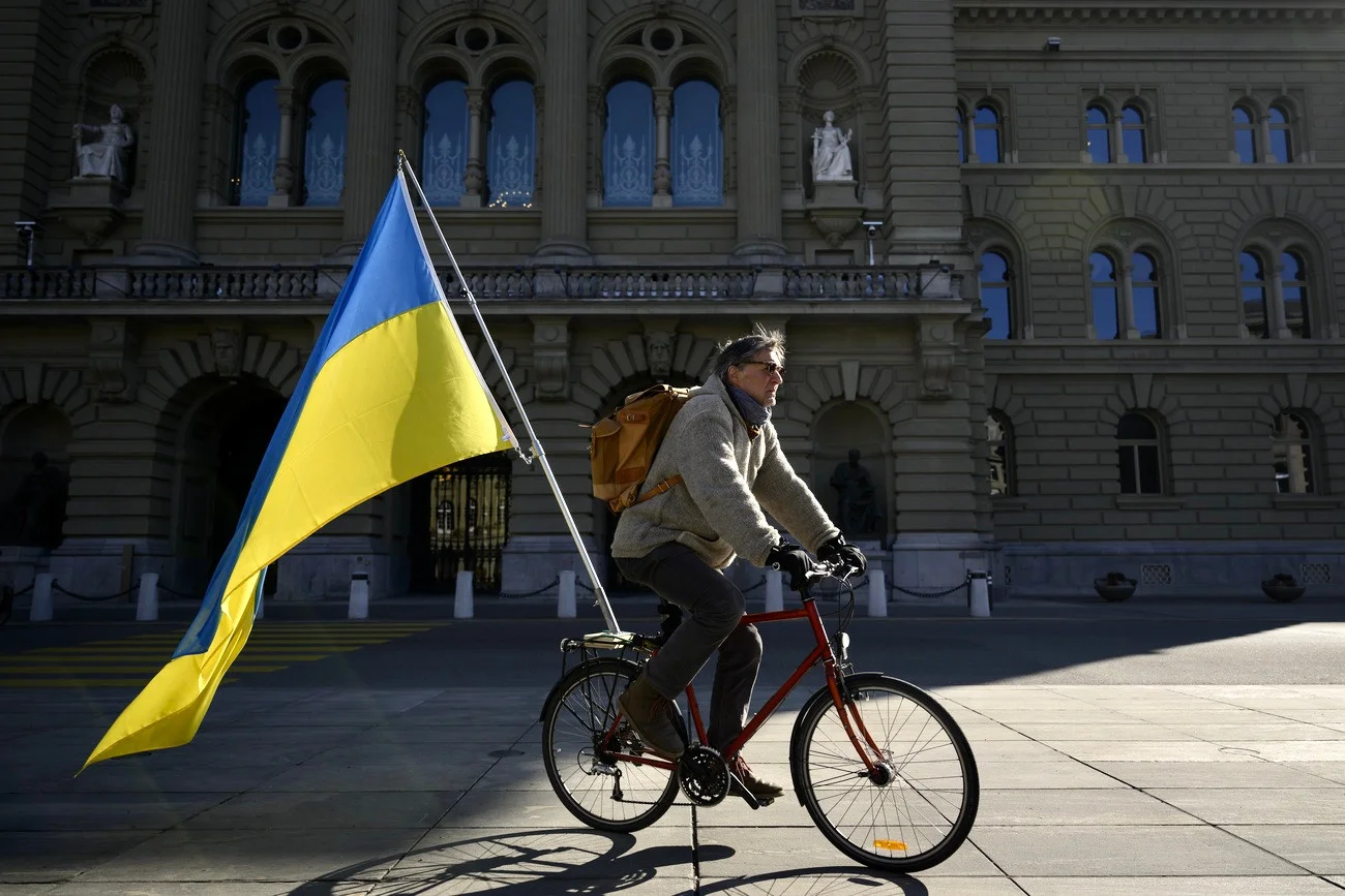 Demonstrant vor dem Bundeshaus