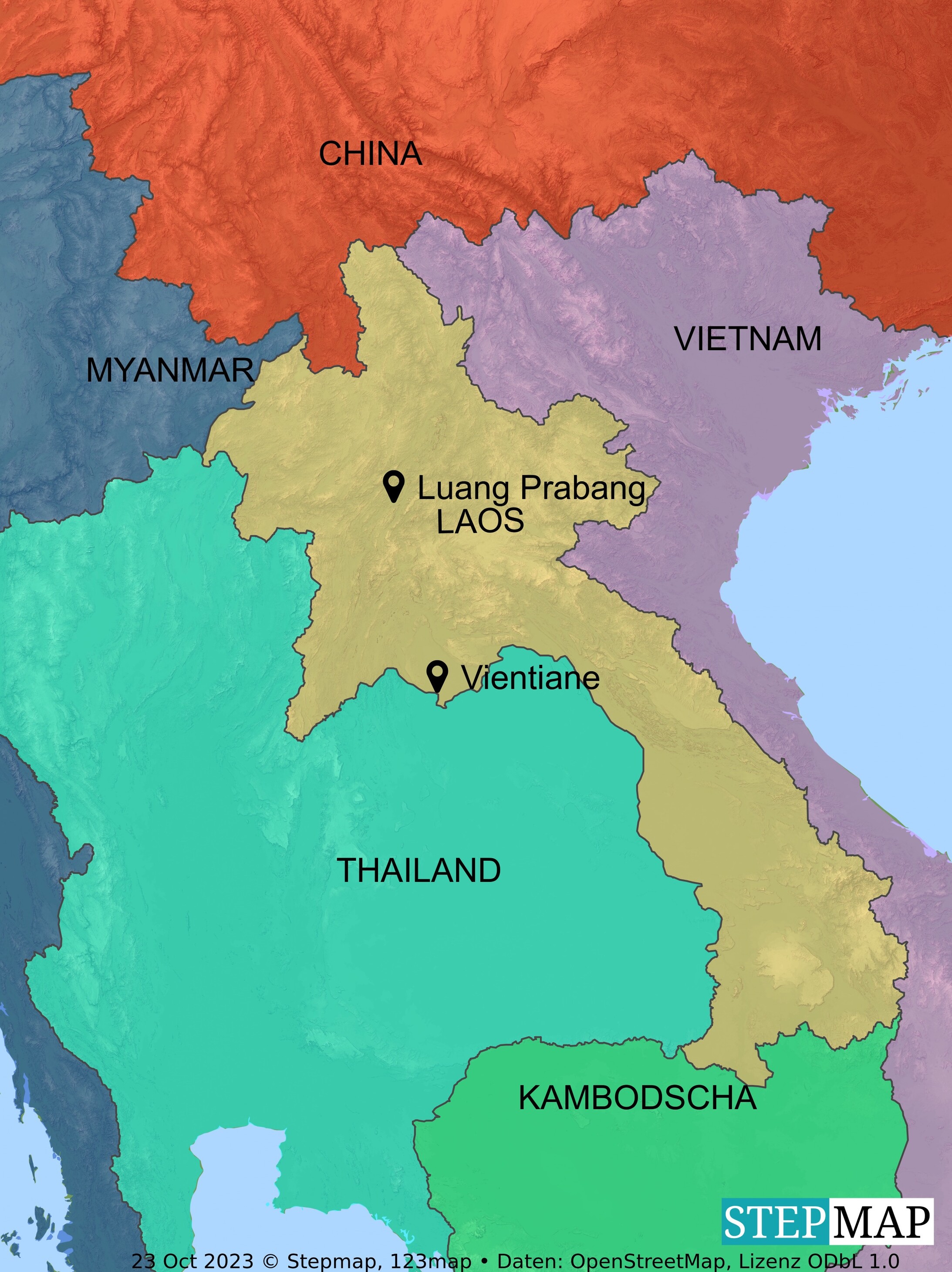Karte Laos