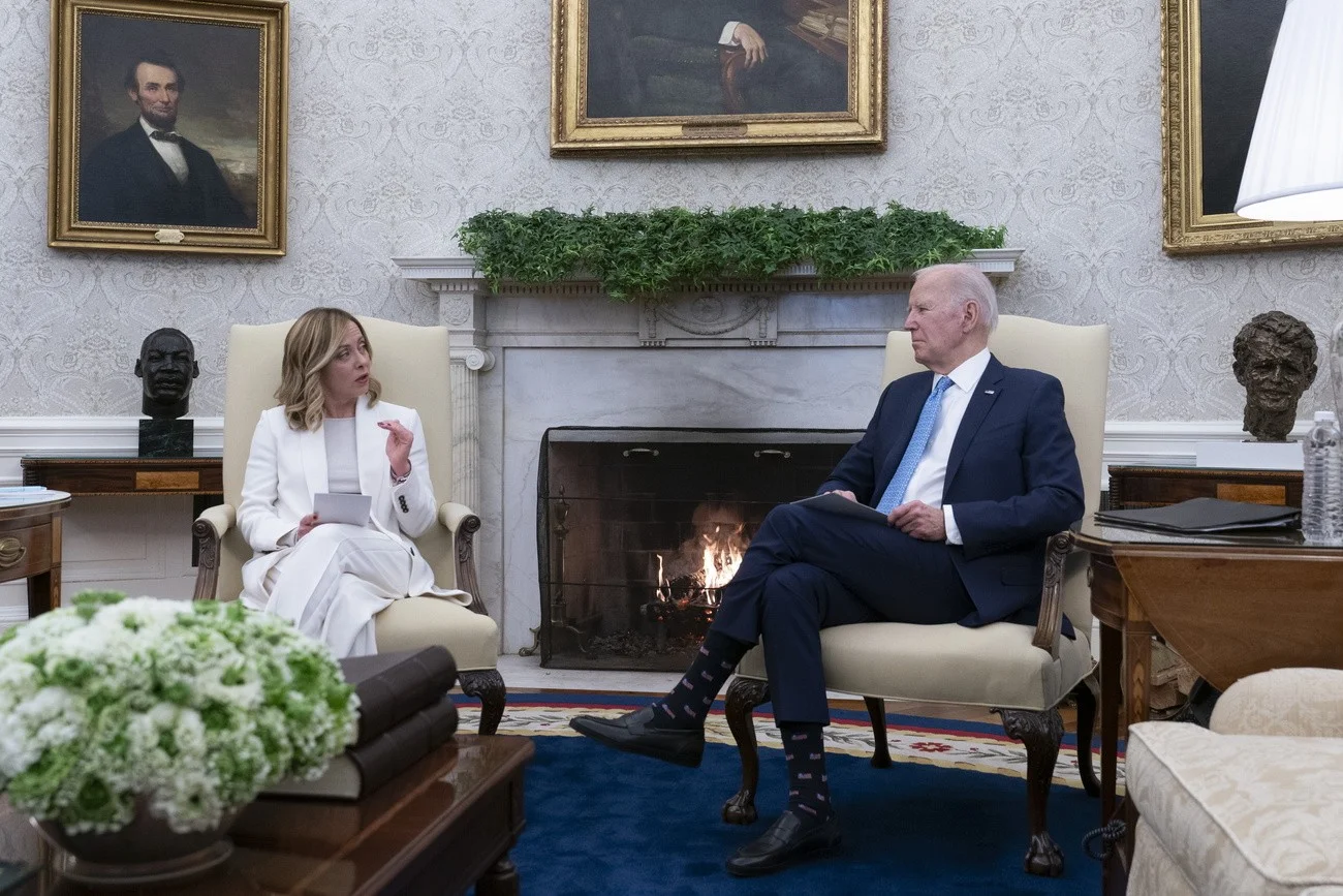 Meloni, Biden 