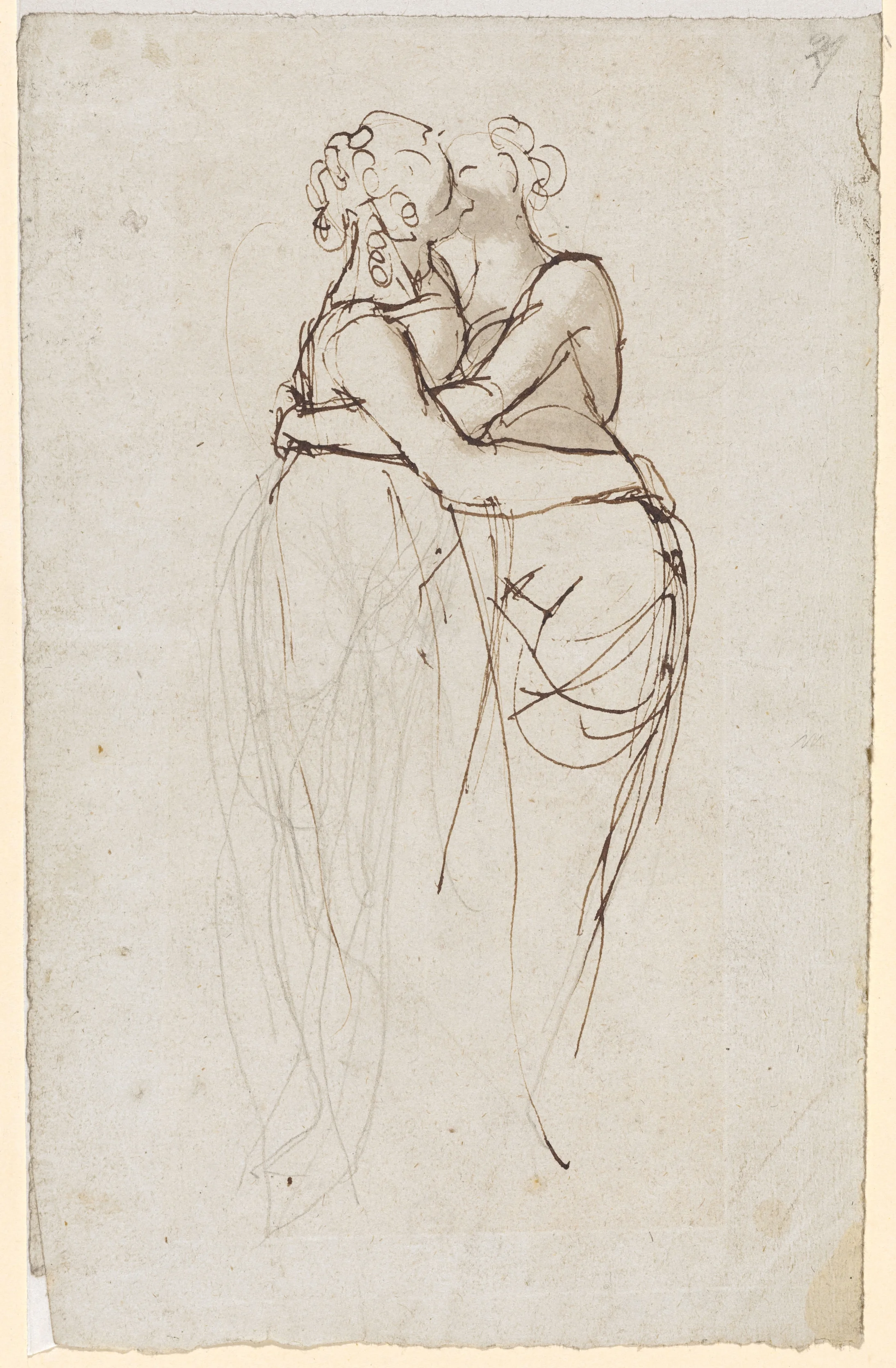 Johann Heinrich Füssli: Zwei sich liebkosende junge Mädchen