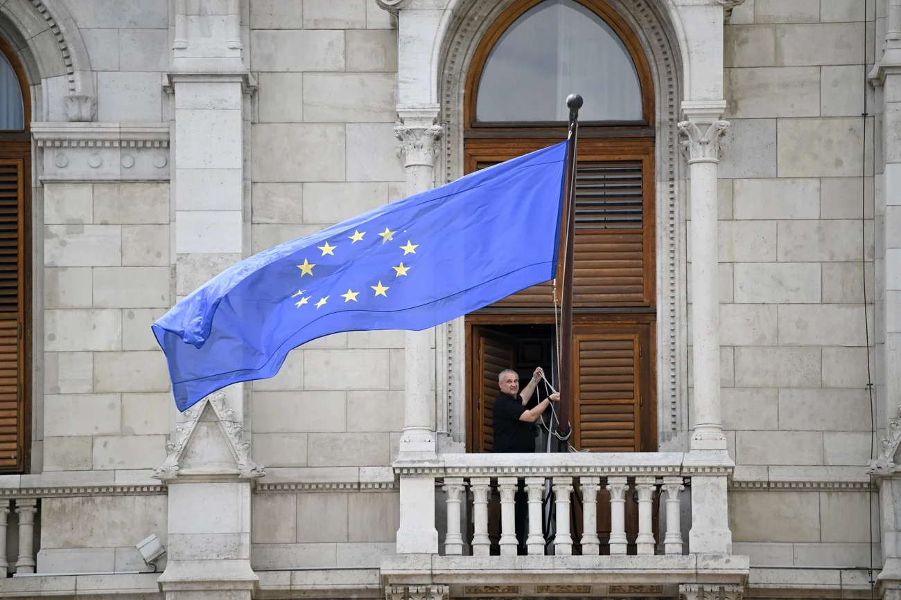 EU-Flagge in Budapest