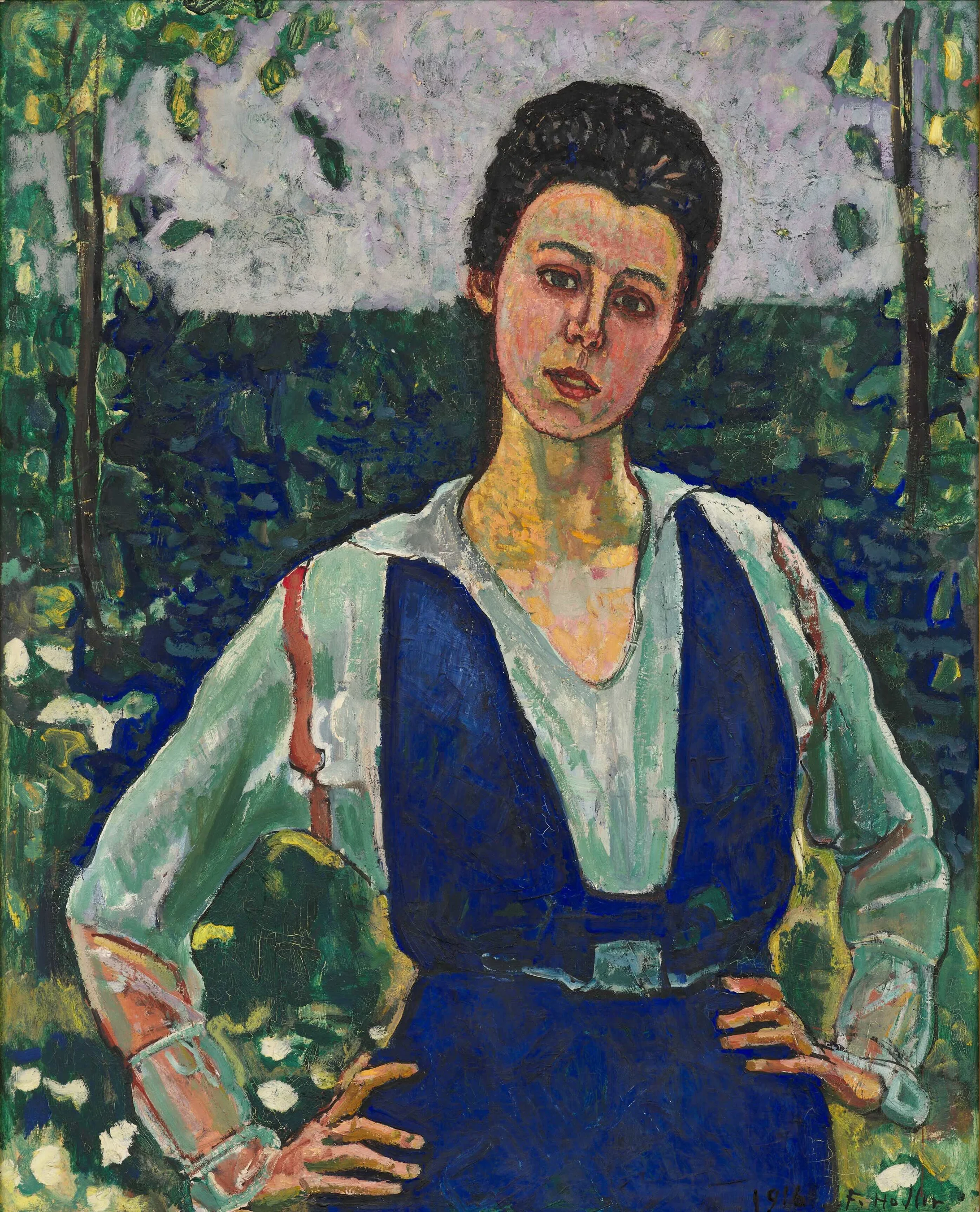 Ferdinand Hodler: Bildnis Gertrud Müller im Grünen