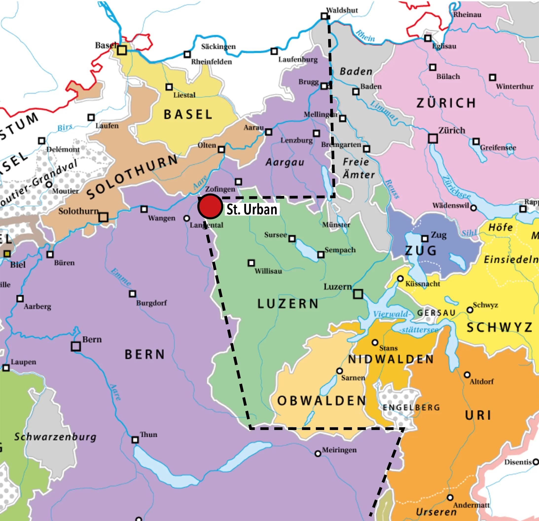 Karte Alte Eidgenossenschaft