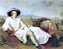 "Goethe in der Campagna". Johann Heinrich Wilhelm Tischbein, 1787