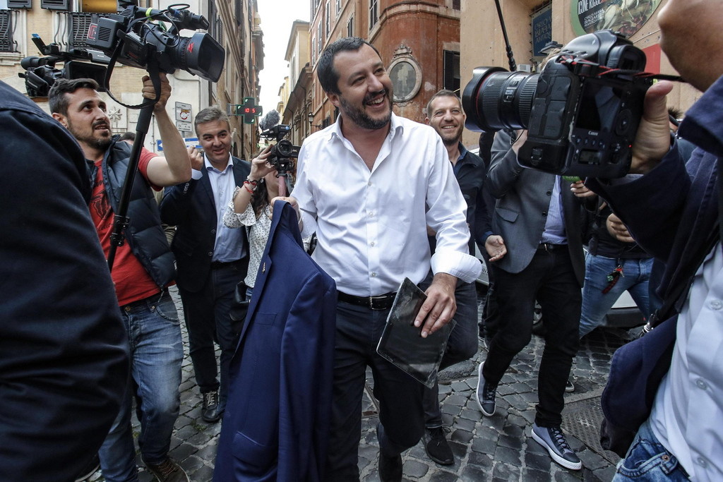 Matteo Salvini am Donnerstag in Rom (Foto: Keystone/EPA/Giuseppe Lami)