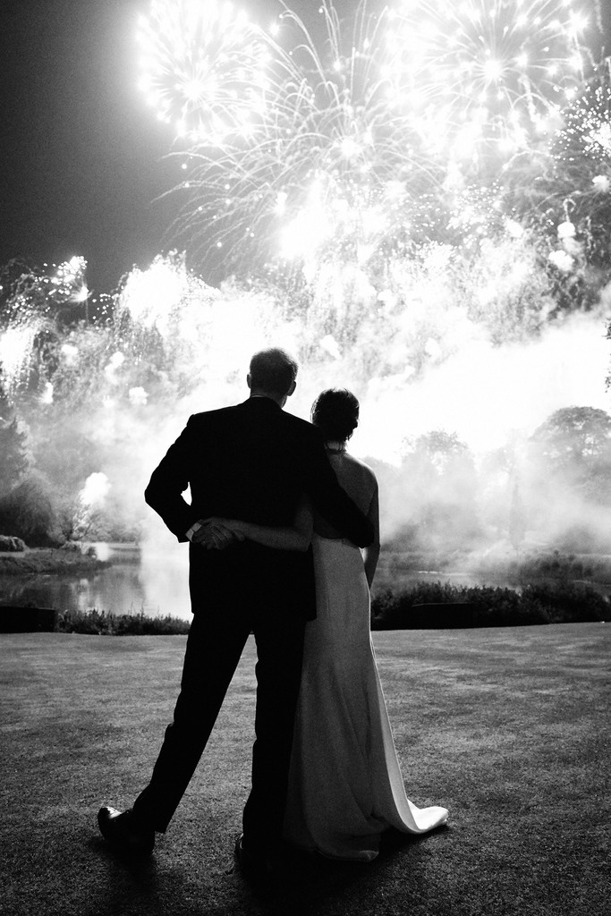 Prinz Harry und Meghan am Heiratsempfang in Frogmore House, Windsor. (Foto: Keystone/EPA/Chris Allerton/PA)

