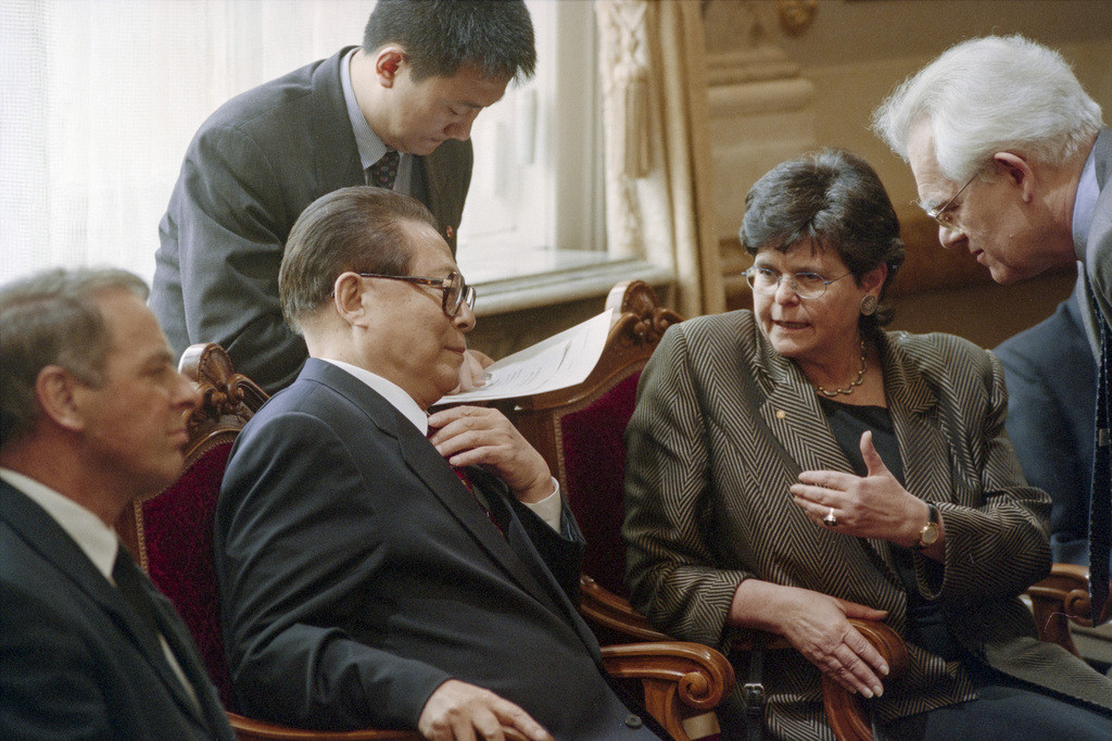 Adolf Ogi, Jiang Zemin, Ruth Dreifuss