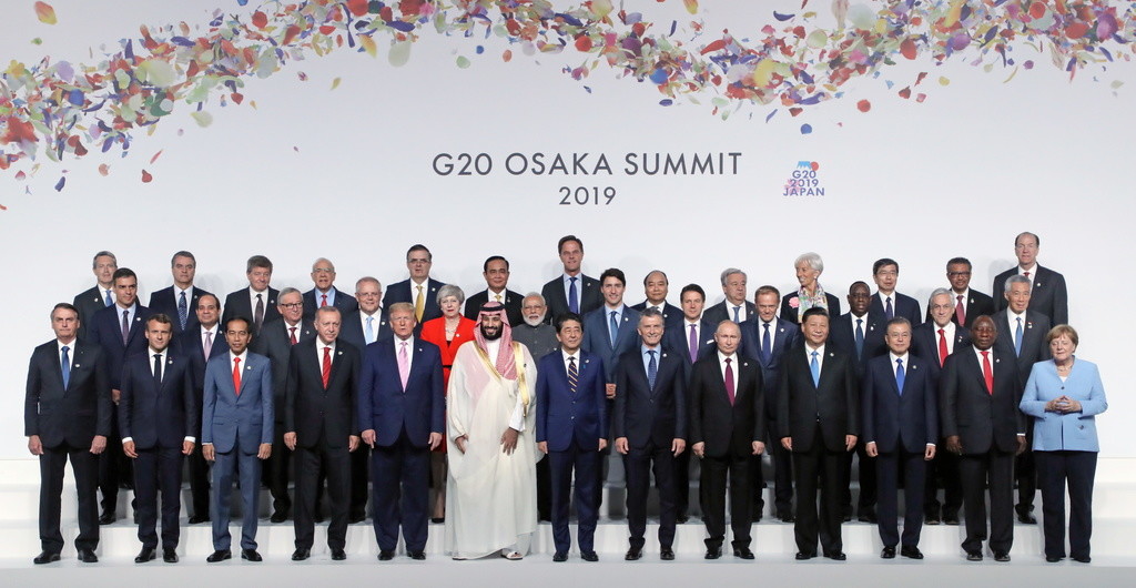 Die Teilnehmer des G20-Gipfels in Osaka (Foto: Keystone/EPA/Yonhap)