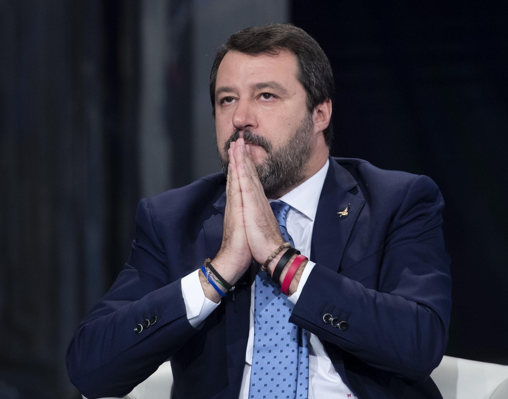 Matteo Salvini in der Fernsehsendung Porta a Porta (Foto: Keystone)