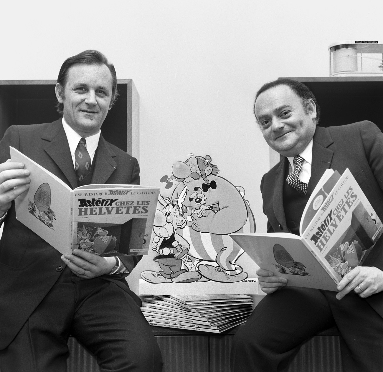 Albert Uderzo (links) und René Goscinny am 17. Dezember 1970 in Zürich (Foto: Keystone/Photopress-Archiv/KI)