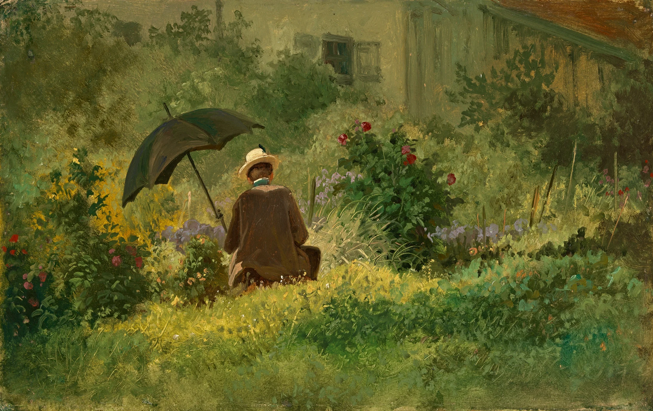 Der Maler im Garten, Carl Spitzweg, um 1860, Öl auf Karton, Museum Oskar Reinhart, Winterthur © Foto: SIK-ISEA Zürich, Philipp Hitz