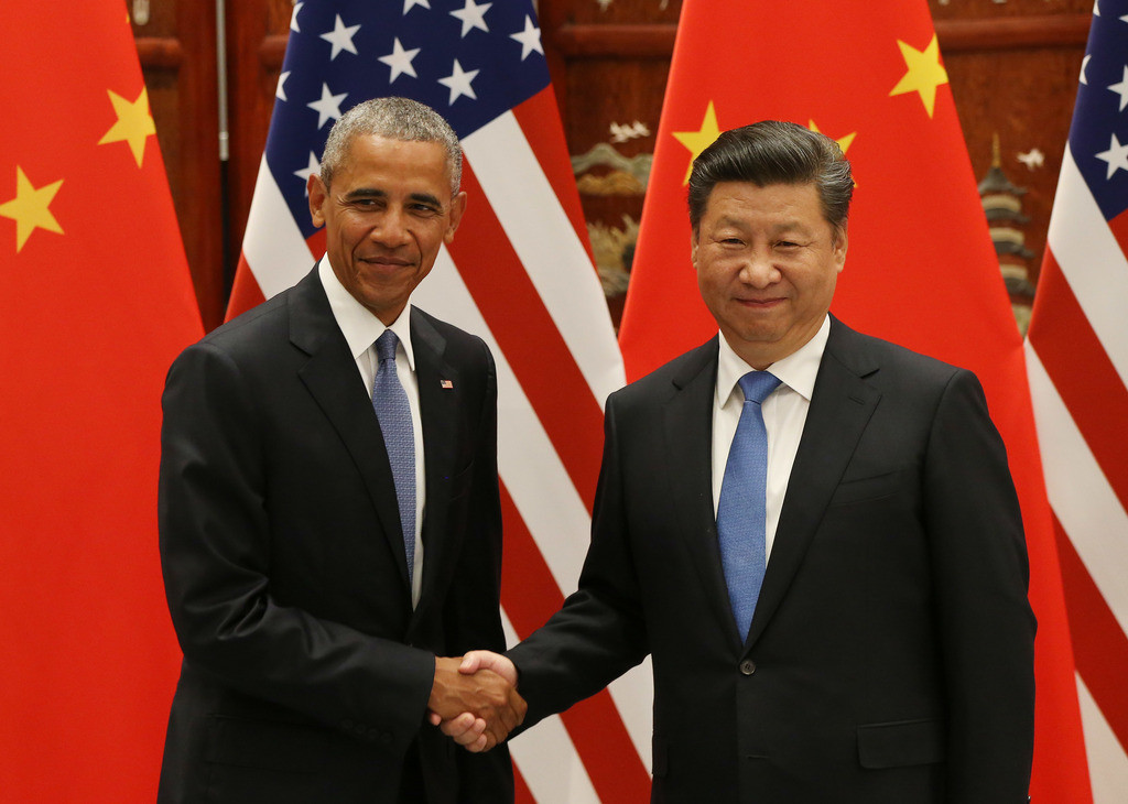 Obama und Xi Jinping am Samstag im West Lake Stat Guest House in Hangzhou (Foto: Keystone/How Hwee Young/AP)