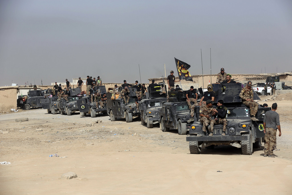 Irakische Elitetruppen auf dem Weg nach Mosul (Foto: Keystone/AP/Khalid Mohammed)
