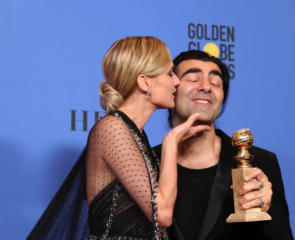 Diane Kruger und Fatih Akin gewinnen den Golden Globe für den besten nicht englischsprachigen Film. (Foto: Keystone/EPA/Mike Nelson)
