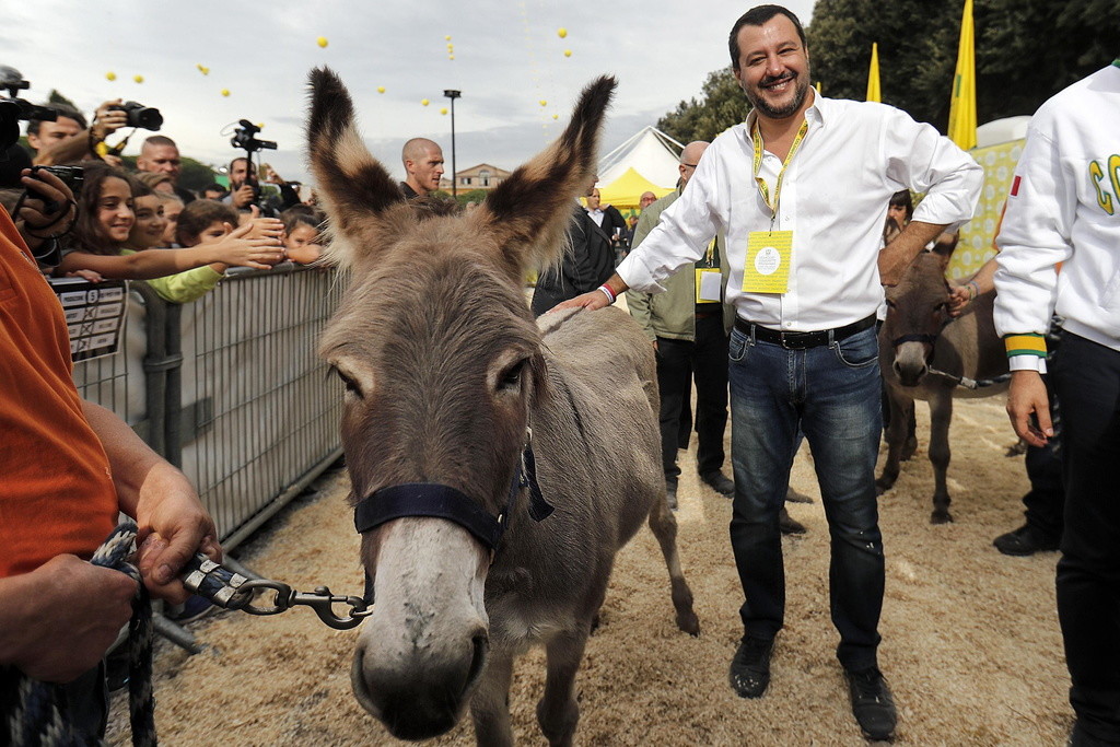 Matteo Salvini an einer Landwirtschaftsmesse in Rom (Foto: Keystone/EPA/Riccardo Antimiani)