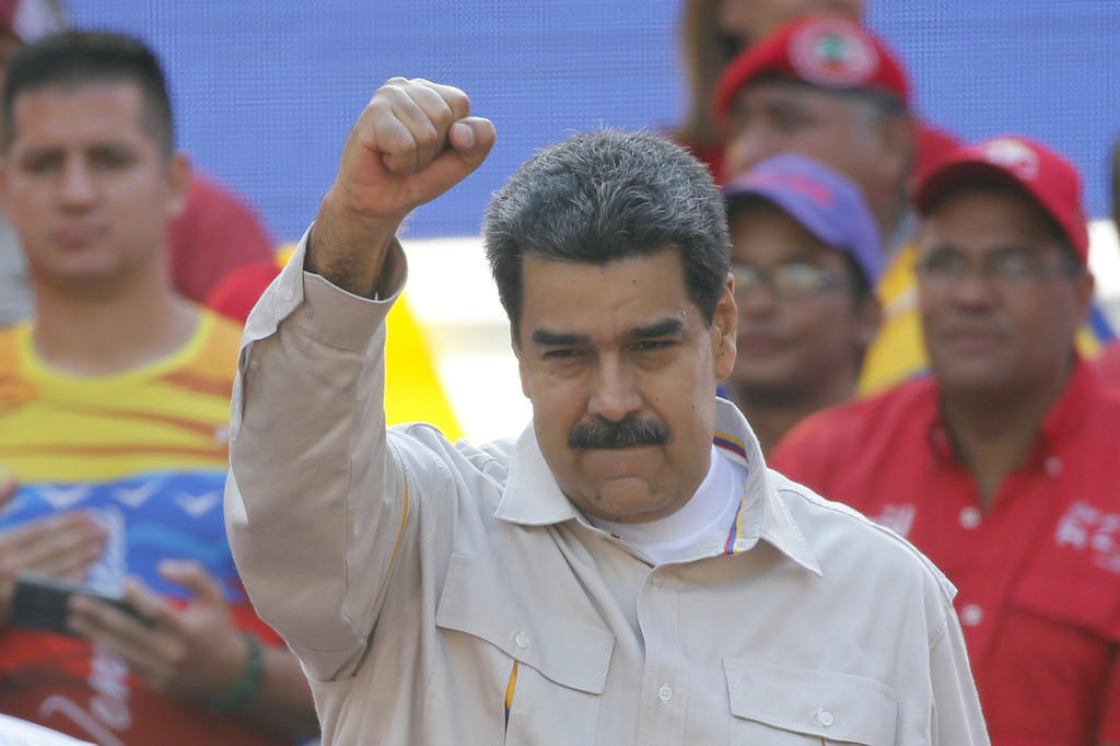 Präsident Nicolás Maduro am vergangenen Samstag in Caracas (Foto: Keystone/AP/Ariana Cubillos) 