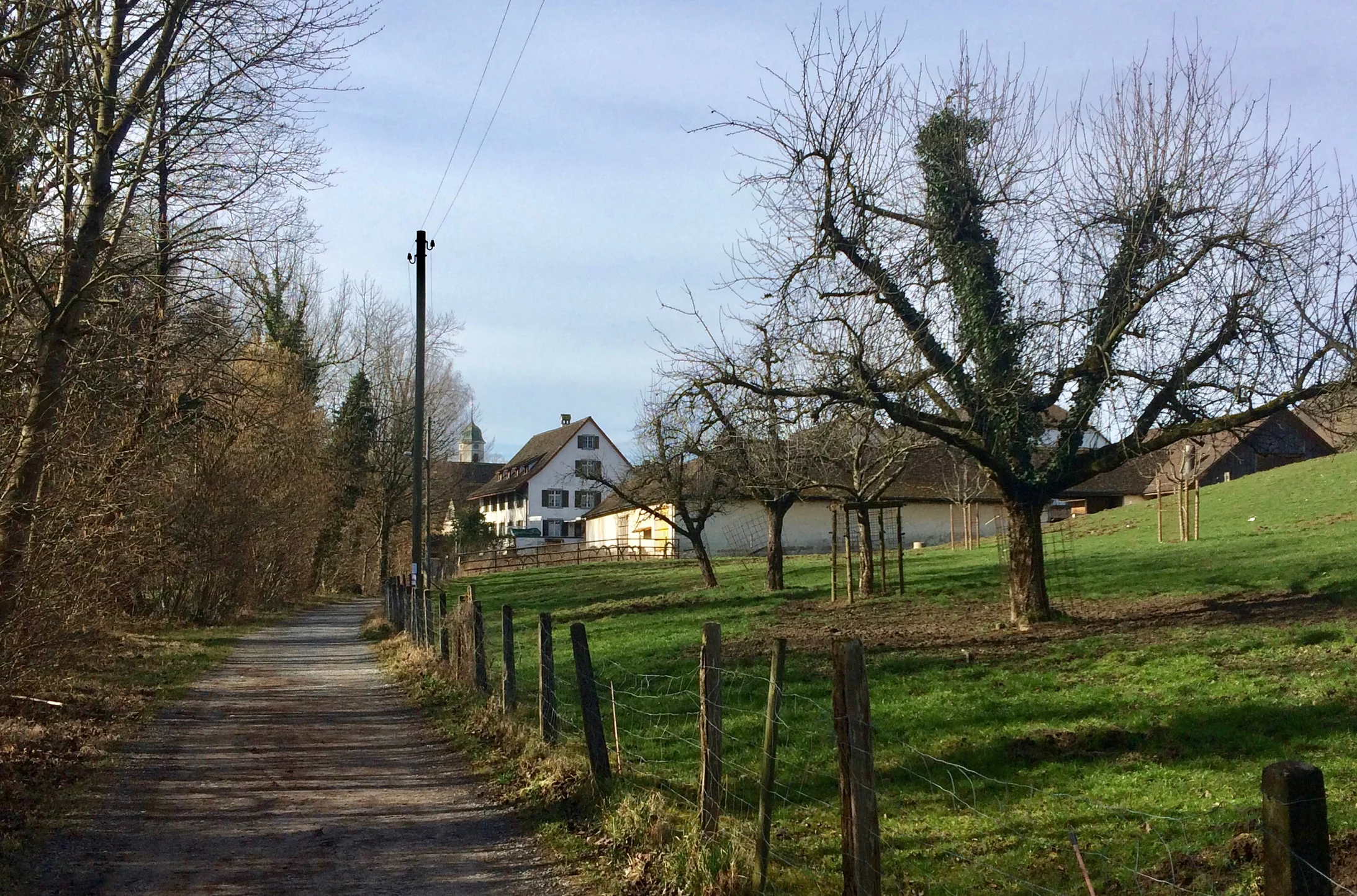 Erster Blick auf das Kloster Fahr, von Zürich kommend