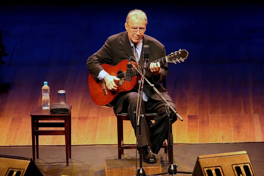 João Gilberto am 14. August 2008 in São Paulo (Foto: Keystone/EPA/Marcos Hermes)