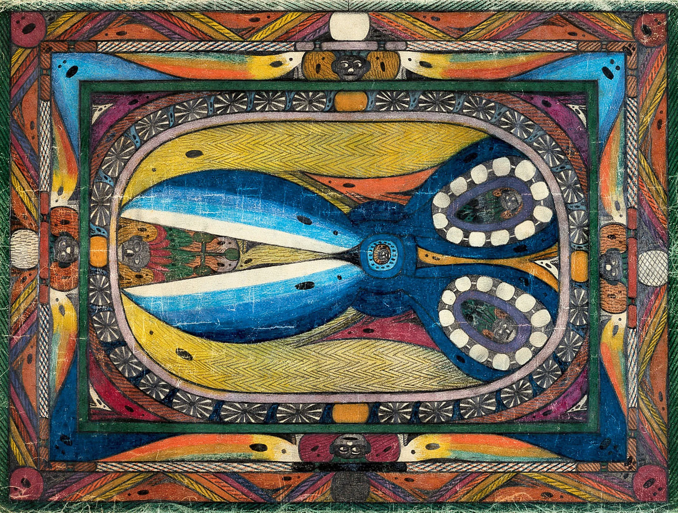 Adolf Wölfli: Schähren=Hall und Schährer=Skt.Adolf=Ring. 1926. 50 auf 66 cm. Buntstift auf Papier. Aargauer Kunsthaus Aarau.