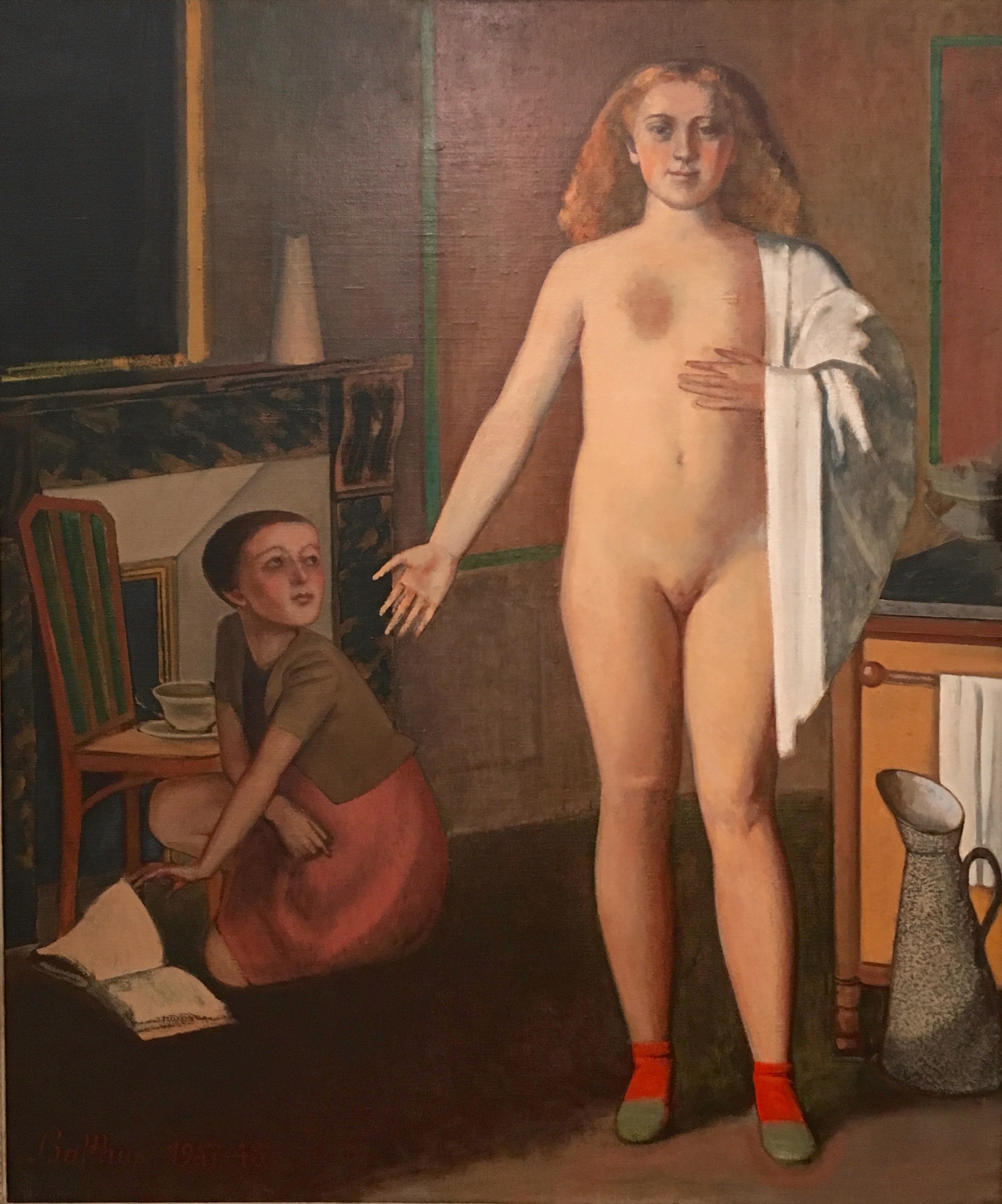 Balthus: La Chambre. 1947/48 Öl auf Leinwand, 190 auf 160 cm. Hirshhorn Museum Washington.
