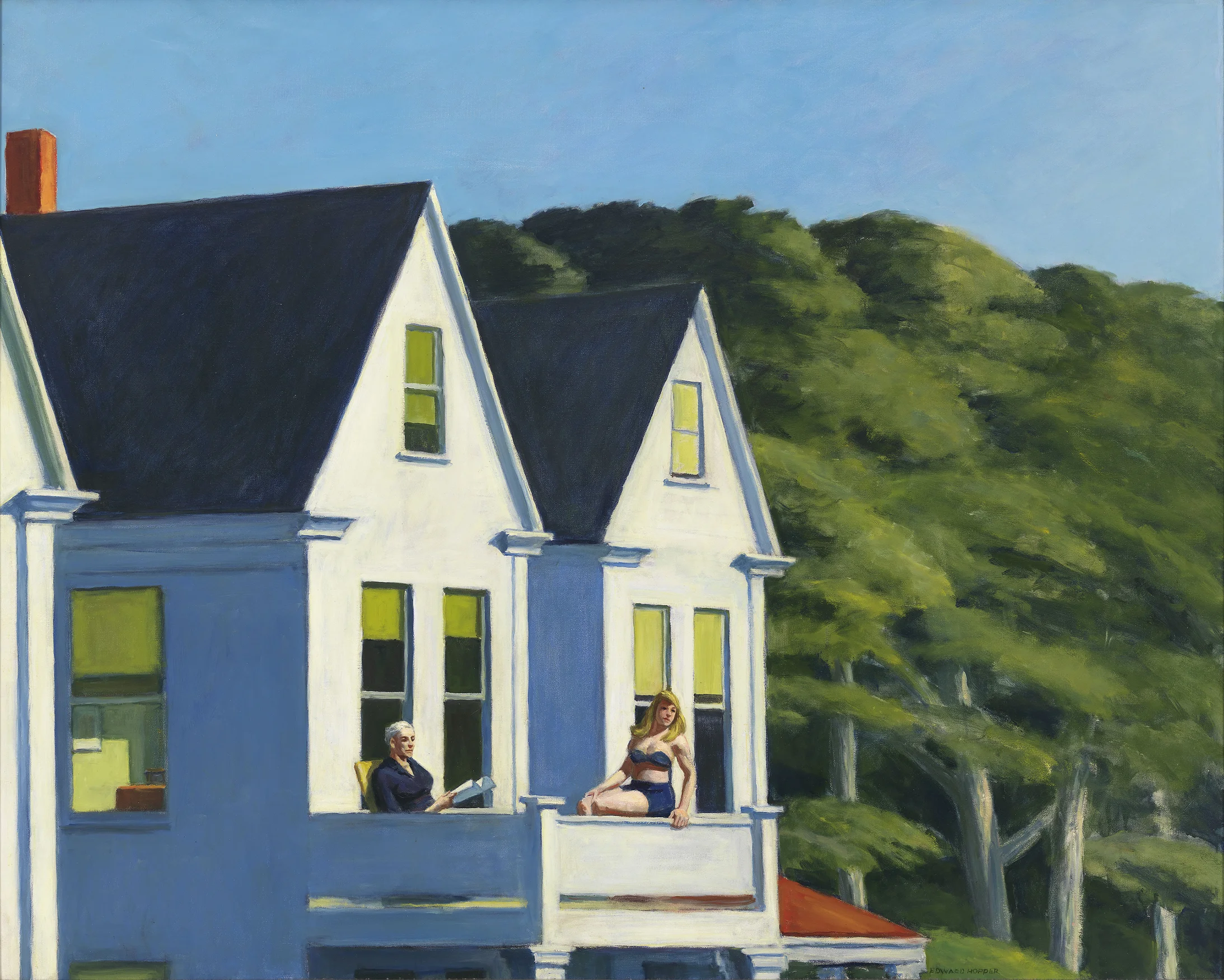 Edward Hopper: Second Story Sunlight. Öl auf Leinwand.102 x 127 cm. 1960. Whitney Museum of American Art, New York.