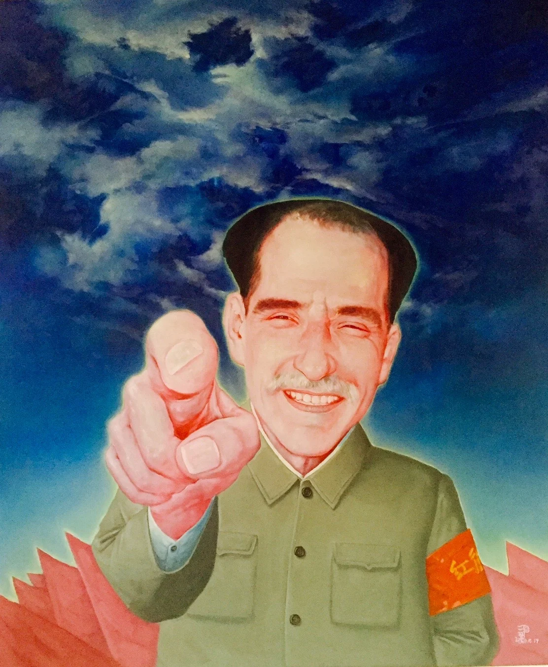 Peter Achten einmal anders. Der Journal21-Autor als Rotgardist, gemalt von Yin Kun